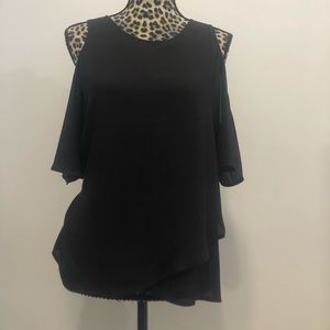 Black, open shoulder blouse, Lush sz L